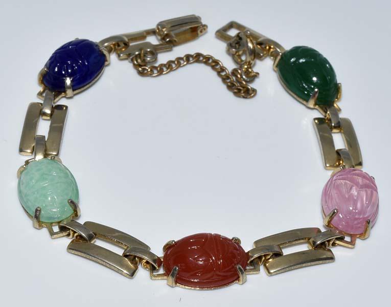 Multi Stone Egyptian Beatle Bracelet (1 of 4)