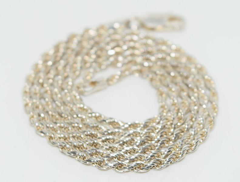 Italy Sterling Silver 20inch Rope Chain (1 of 5)