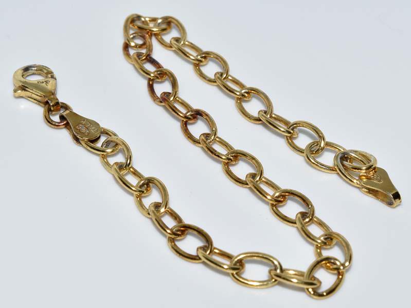 Italian Gold Over Sterling Silver Chain Link Bracelet (1 of 3)