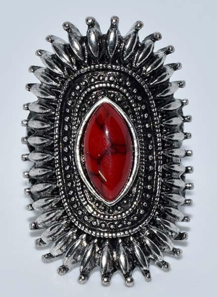 Southwestern Style Silver Tone Ring Sz 8 (1 of 3)