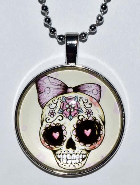 Sugar Skull Silver Tone Necklace (1 of 3)