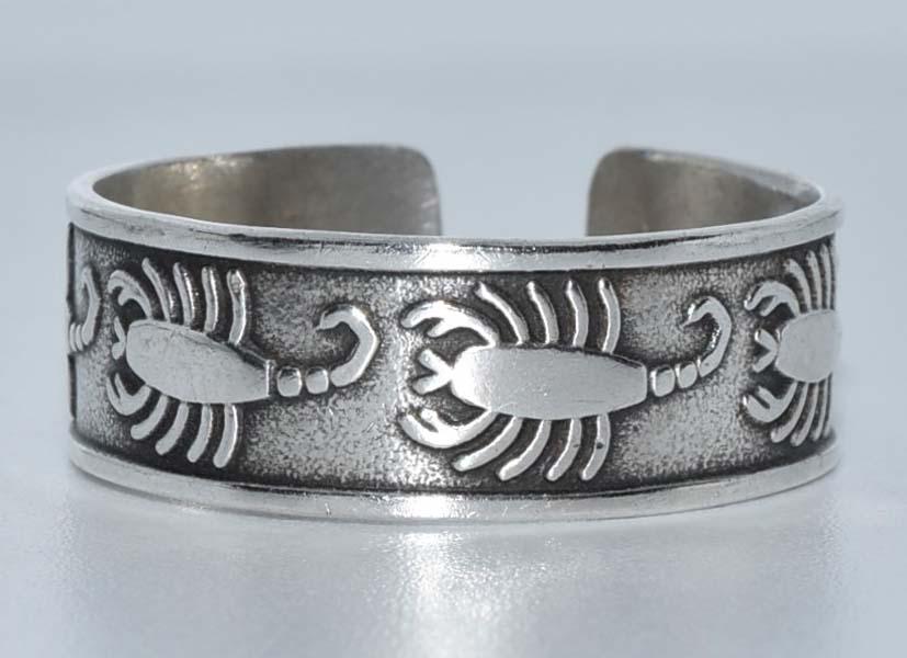 800 Silver Scorpion Adjustable Band Ring Sz 11 (1 of 4)