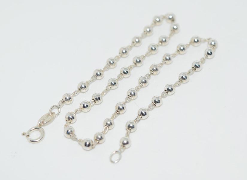 Sterling 9inch Ball & Chain Ankle/Bracelet: Weighs 3grams measures 3mm wide 9inches long Stamped 925