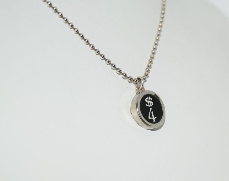 Sterling Silver $4 Key Charm Necklace: Weighs 6.19grams measures 14.4mm round 18inch ball chain Stamped MSCO 925 Sterling