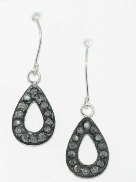 Sterling Silver & Marcasite Earrings: These Teardrop Earrings measure 10mm wide with a 31mm drop & stamped 925 ATI TH.