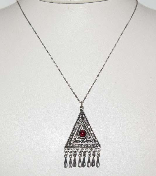 Sterling Silver Medallion Tassel Necklace (1 of 7)