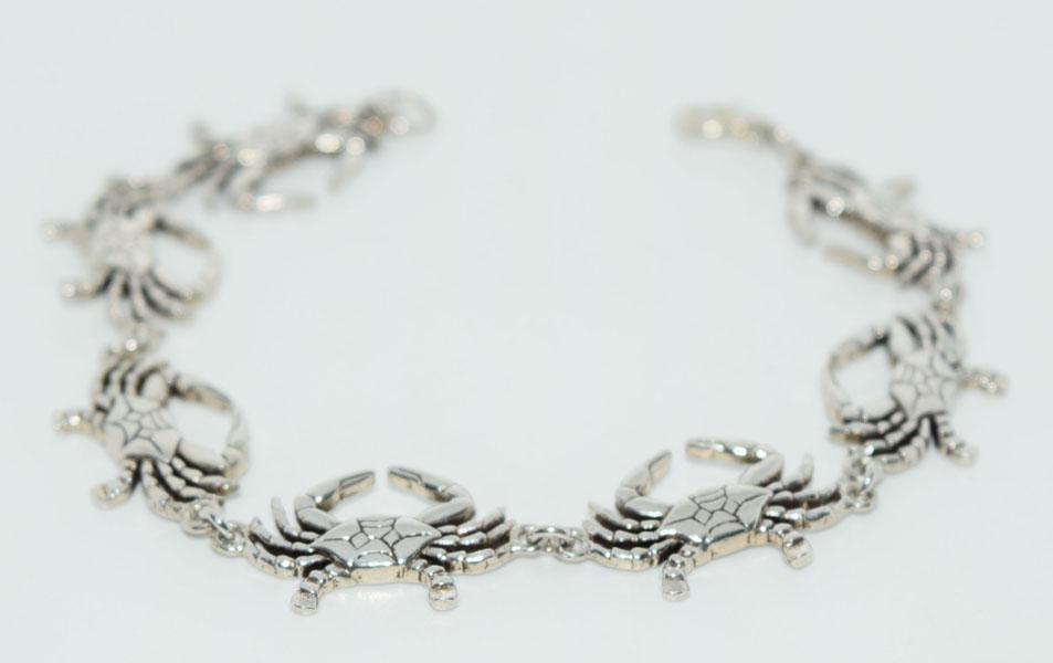 7 Inch PSCL Sterling Silver Crab Link Bracelet (1 of 4)