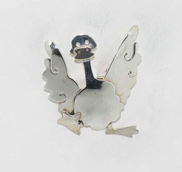 Sterling Dancing Duck Brooch (1 of 6)