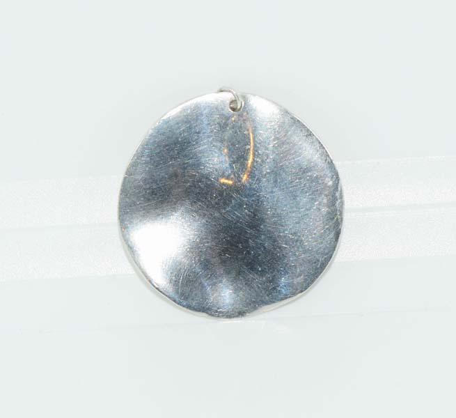 Silver Round Concave Disk Pendant (1 of 3)