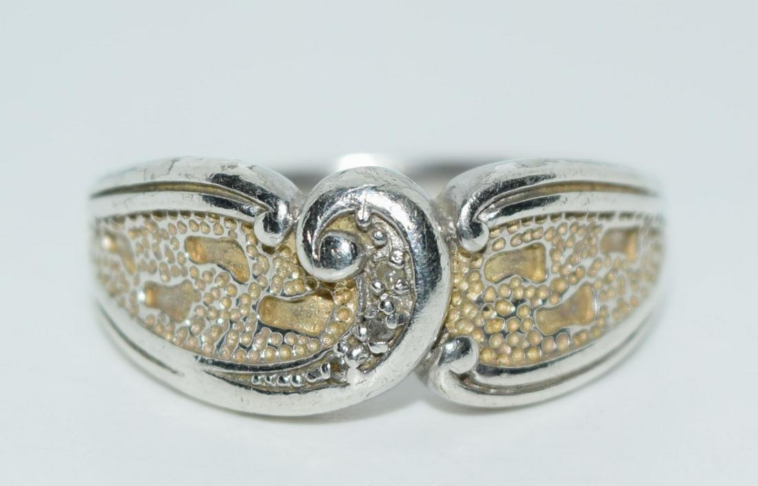 Sterling Silver Genuine Diamond Footprints Ring Sz10 (1 of 6)