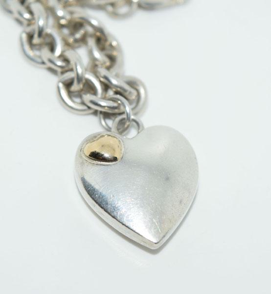 Doskow Sterling and 14K Gold Heart Bracelet (1 of 5)