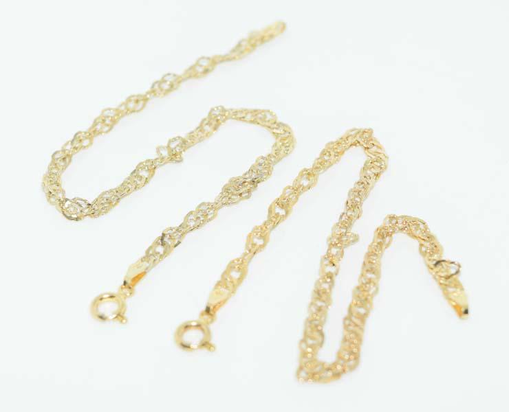 2 Italy Gold over Sterling Silver Link Bracelets (1 of 3)