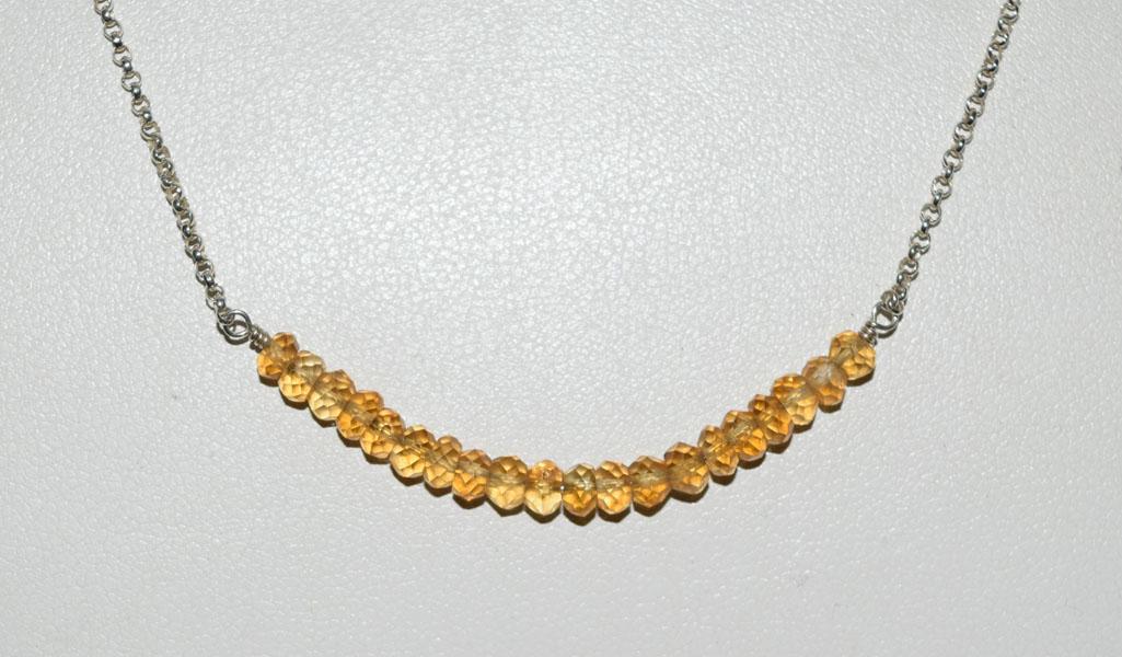 Sterling Silver Citrine Beaded Necklace (1 of 4)
