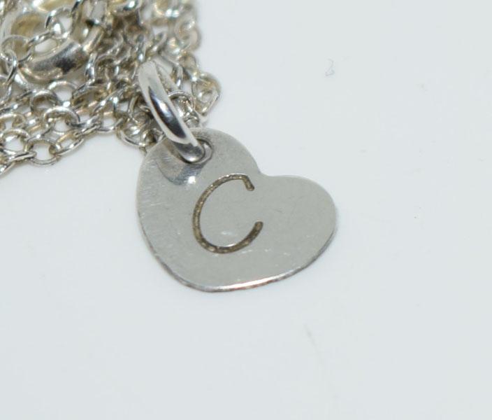 18 Inch Sterling Silver Initial C Heart Necklace (1 of 3)
