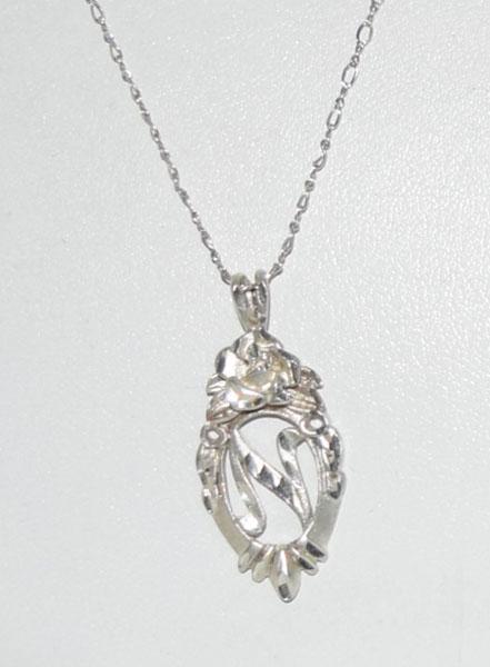 Sterling Silver Diamond Cut Initial N Necklace (1 of 4)