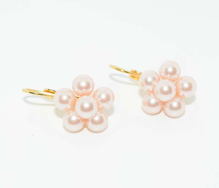 Fashion Faux Pink Pearl Cluster Earrings: These earrings measures 15mm wide with a 26mm drop.