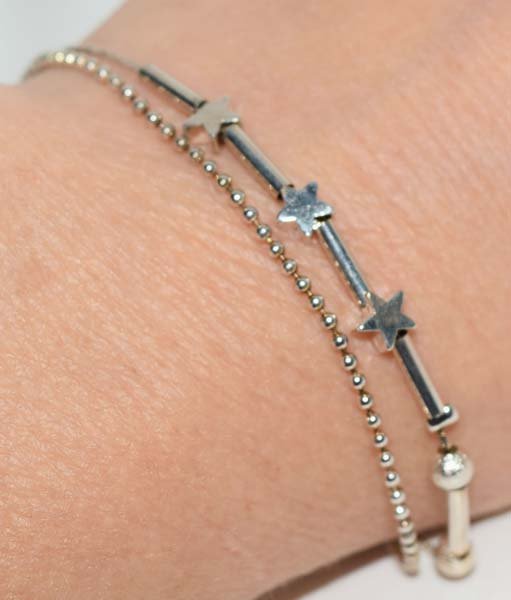 Sterling Silver Beaded Star Bracelet (1 of 3)