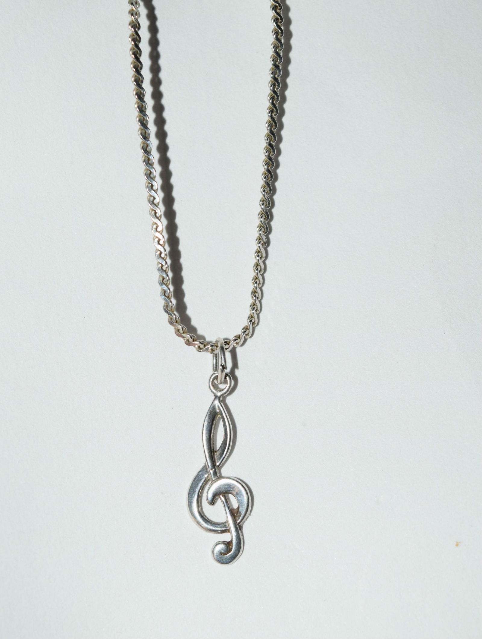16 Inch Sterling Silver Music Note Necklace (1 of 3)