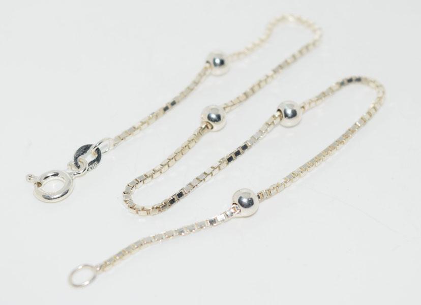 Milor Sterling Silver Ball Chain Ankle/Bracelet: This ankle/bracelet measures 4mm wide ball beads 9inches long & stamped 925 Italy.