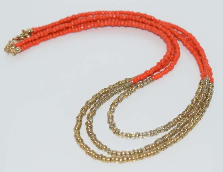 Three Strand Beaded Necklace (1 of 2)