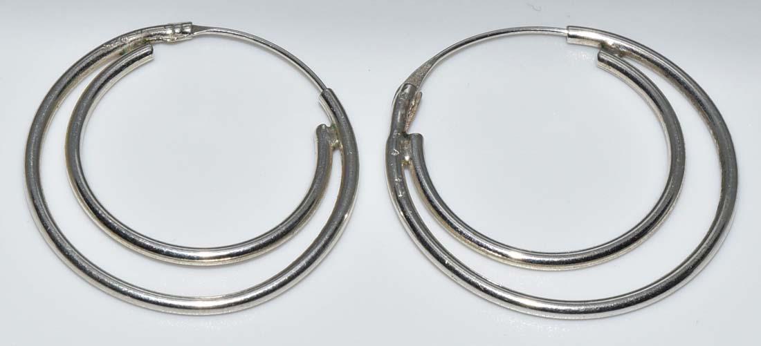 Sterling Silver Double Hoop Earrings (1 of 3)