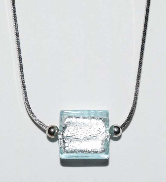 Sterling Silver Iridescent Bead Necklace (1 of 3)