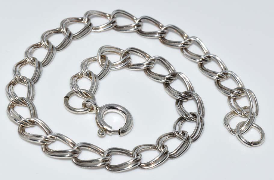 Sterling Silver Double Link Charm Bracelet (1 of 3)