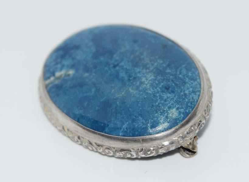 Vintage 800 Silver Sodalite Brooch (1 of 3)