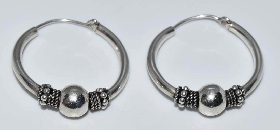 800 Silver Bali Style Hoop Earrings (1 of 4)