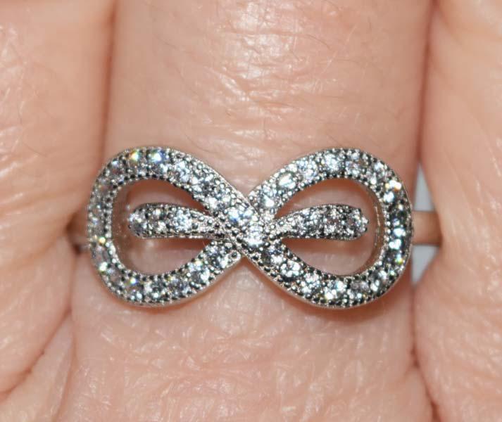 Sterling Silver CZ Ring Sz 8.75 (1 of 3)