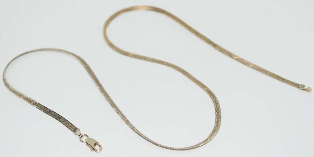 Italian Sterling Silver Etched Herringbone Necklace (1 of 3)