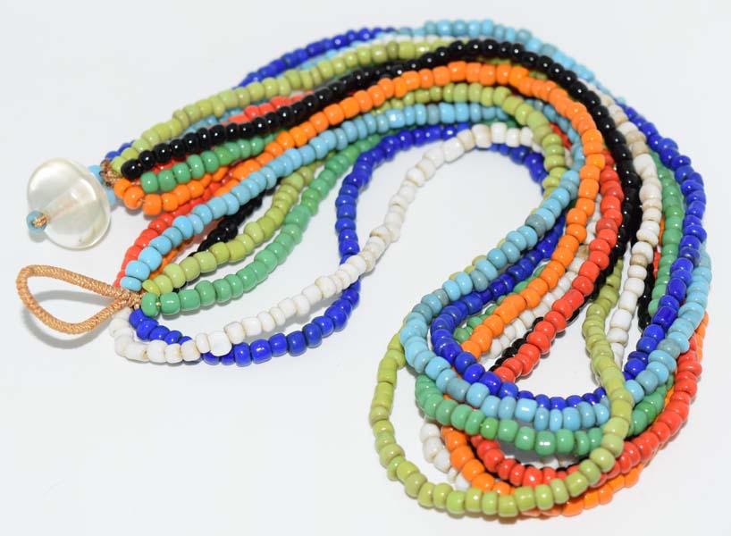 8 Strand Multi Color Bead Necklace (1 of 3)
