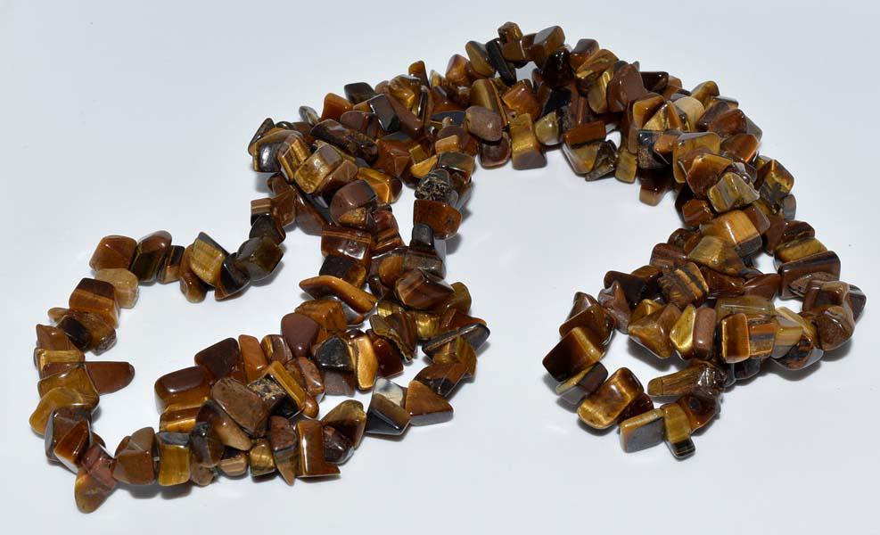 Tigers Eye Nugget Strand Necklace Without a Clasp (1 of 3)