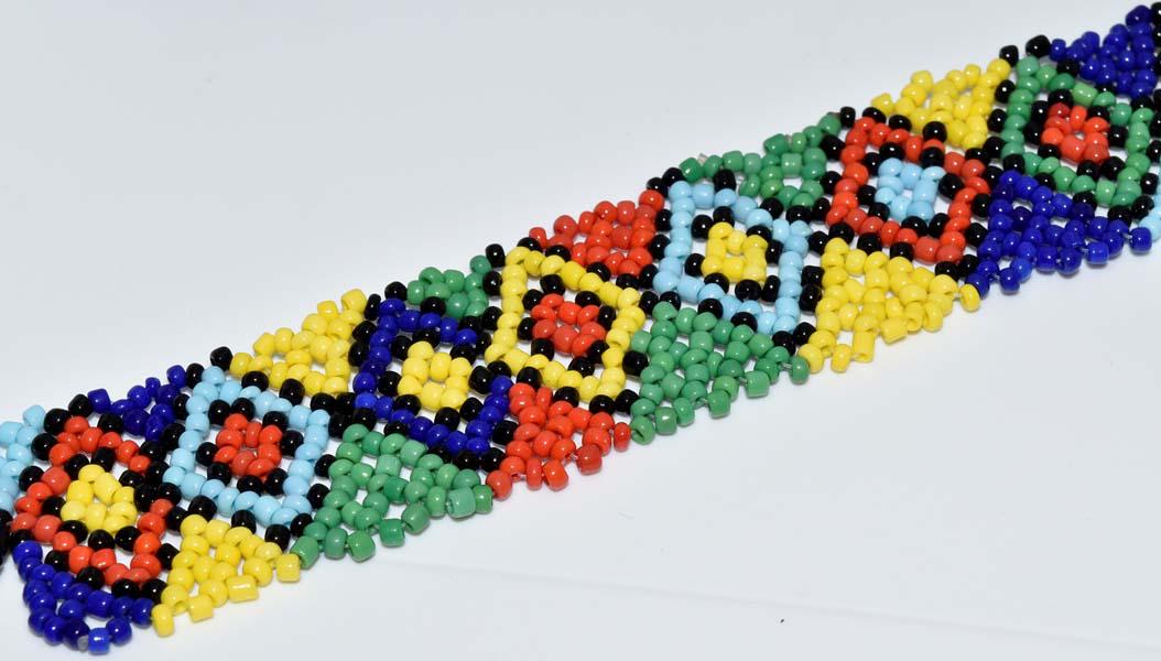 Multi-Color Beaded Bracelet with Button Closure (1 of 3)