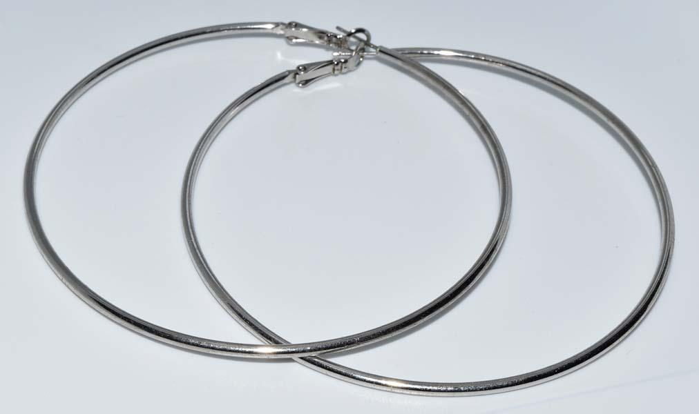 Classic Silver Tone Hoop Earrings (1 of 3)
