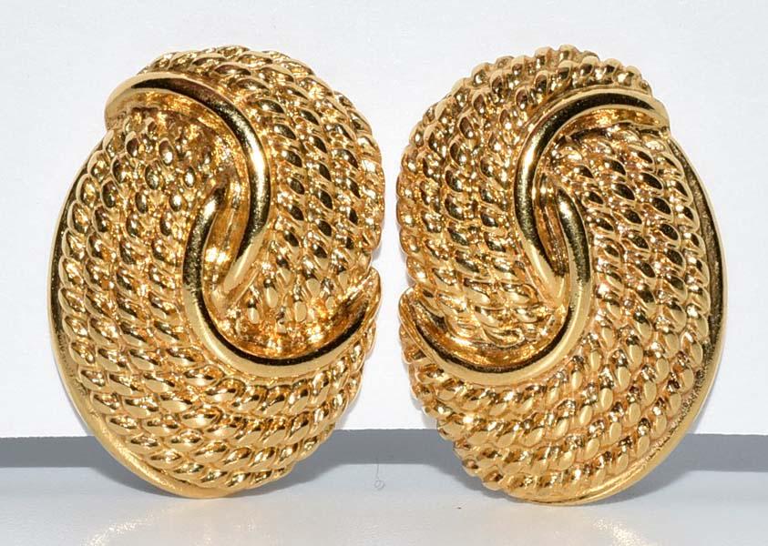 Napier Gold Tone Knotted Clip-on Earrings (1 of 4)