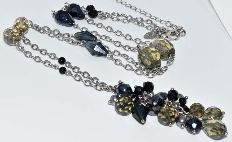 Lia Sophia Beaded Necklace: Measurement: 29.5 inch â€“ 32.5 inch length, 72mm pendant drop