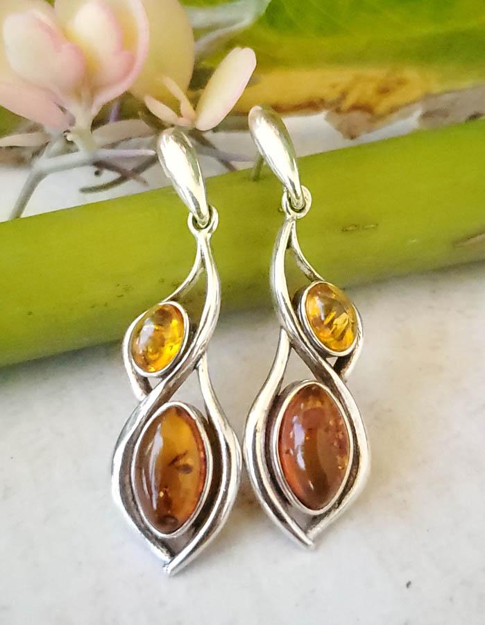 Sterling Silver Amber Earrings (1 of 2)