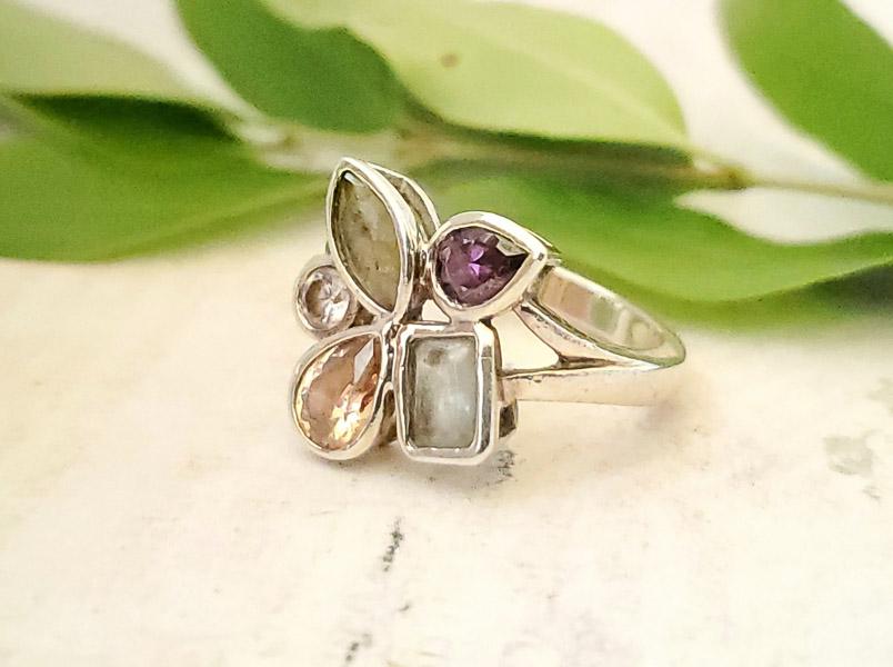 Sterling Silver Gemstone Ring Sz 6 (1 of 3)