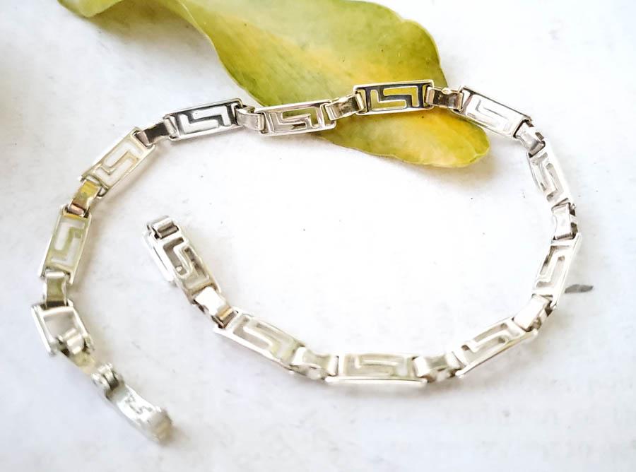 Sterling Silver Greek Key Bracelet (1 of 3)