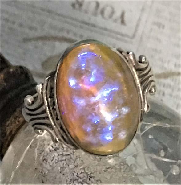 Vintage Sterling Silver Fire Opal Ring Sz 6.25 (1 of 4)