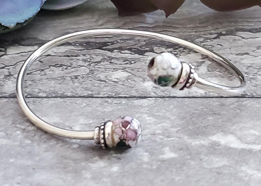 Sterling Silver Cloisonne Cuff Bracelet (1 of 4)