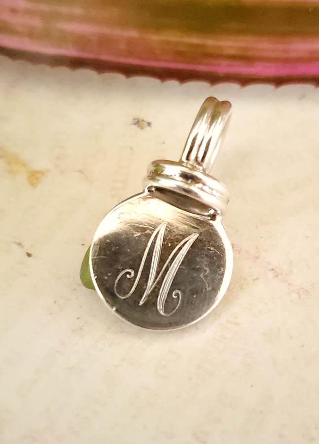 Sterling Silver Letter M Pendant (1 of 2)