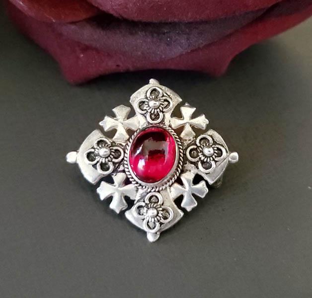 Sterling Jerusalem Cross Brooch / Pendant (1 of 5)