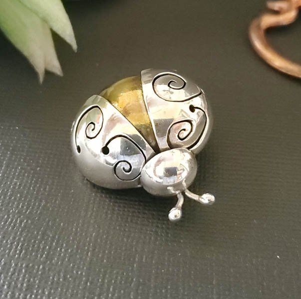Mexico Sterling Silver Lady Bug Brooch (1 of 5)