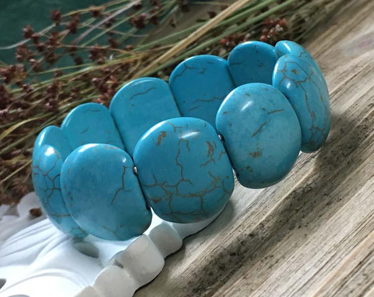 Turquoise Color Stretch Bracelet (1 of 3)
