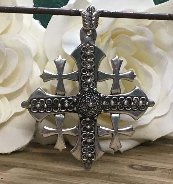800 Silver Jerusalem Five Fold Cross Pendant (1 of 5)