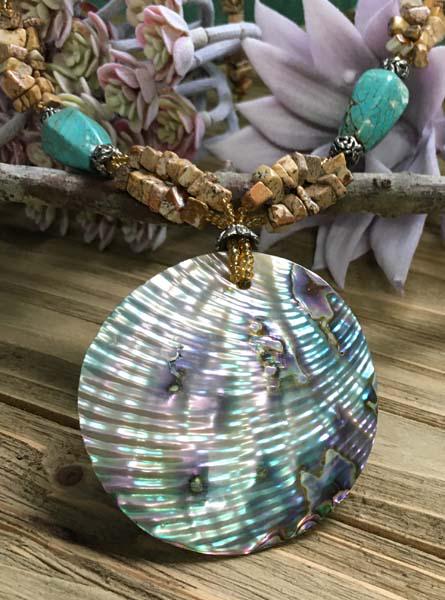 Natural Stone & Shell Necklace (1 of 6)