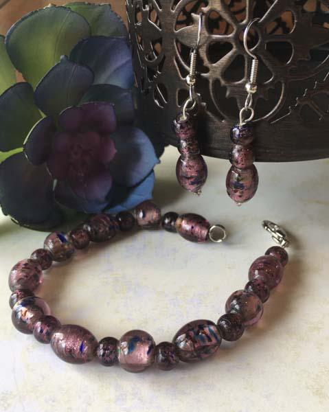 Glass Bead Bracelet & Earrings Set (1 of 5)