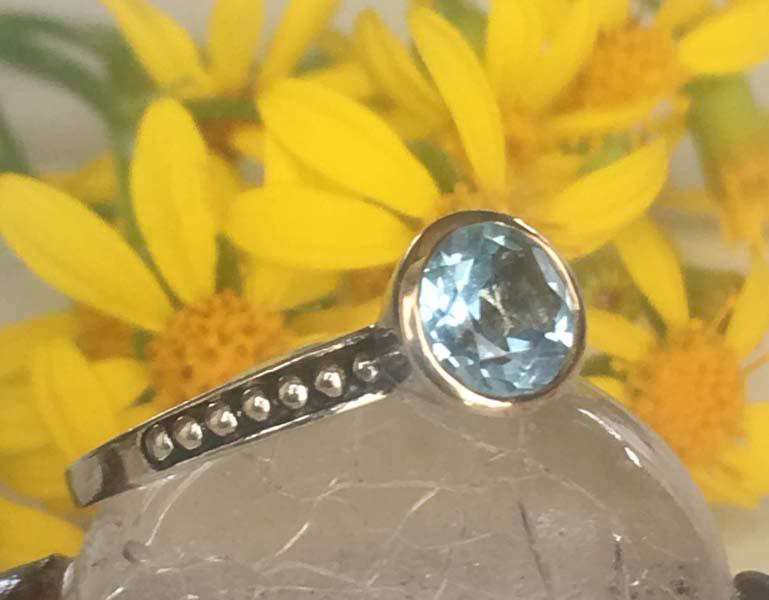 Sterling Silver & 14K Gold Topaz Ring Sz 10 (1 of 4)